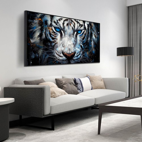 Zhaoshop white tiger art wall - white,