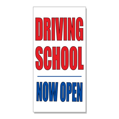 Driving school now open - open, decal