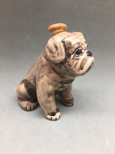 1973 brown bulldog ceramic - 1973,