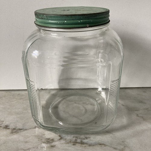 Square glass jar canister - square,