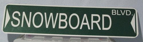 Snowboard blvd metal sign 7x25 - snowboard,