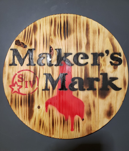 Whiskey barrel head signs - head,