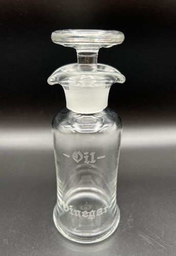 Antique etched clear - glass, oil