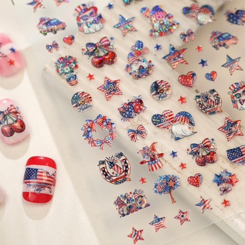 4th july embossed nail - 4th,