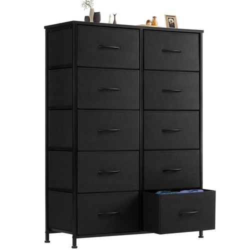 Fabric drawer tall dresser - fabric,