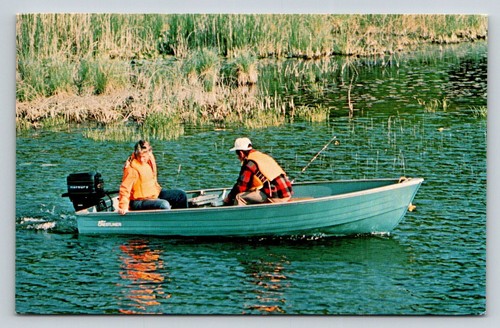 Vintage postcard boating - postcard,