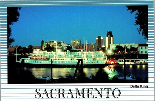 Boat ship postcard - boat, sacramento