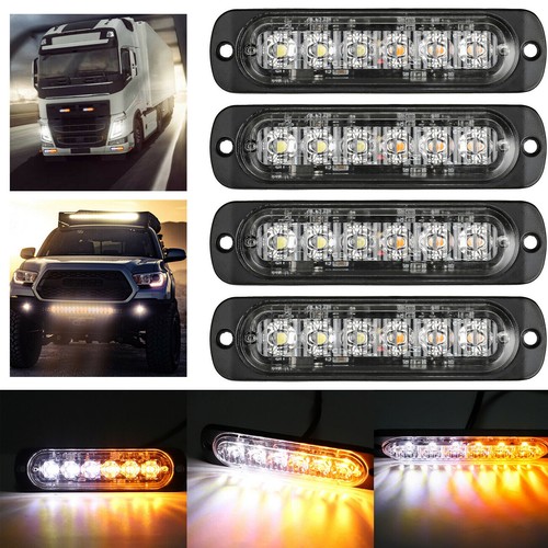 Amber white 6led car truck - 4x,