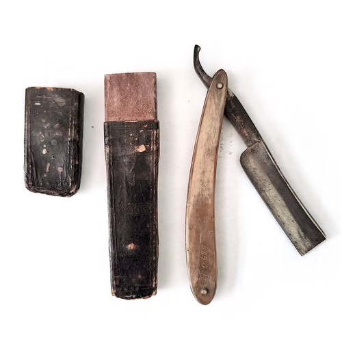Antique straight razor with - straight,