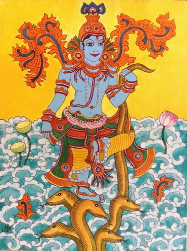 Kerala mural kaliya mardanam - kerala,