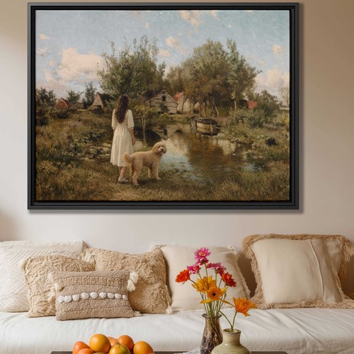 Goldendoodle dog oil painting - oil,