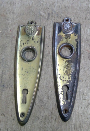 Antique metal door knob back - antique,