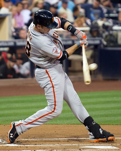 Buster posey moving the - the, bat