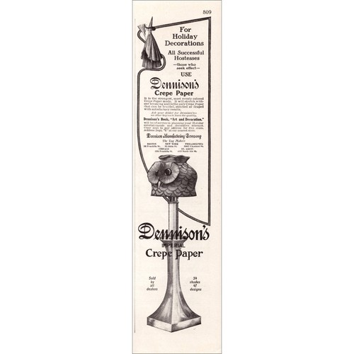 1908 dennison crepe paper - crepe,