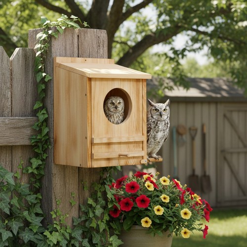 Large barn owl house - owl, house,owl