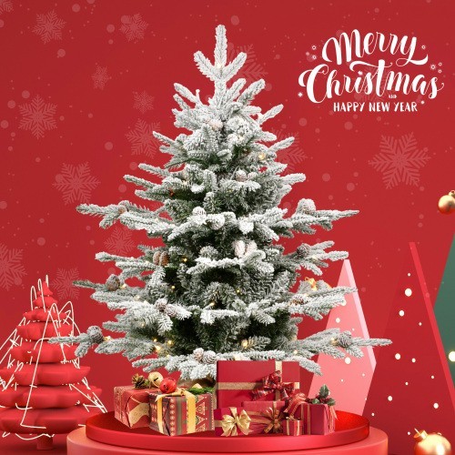 Pre lit flocked christmas - ft,