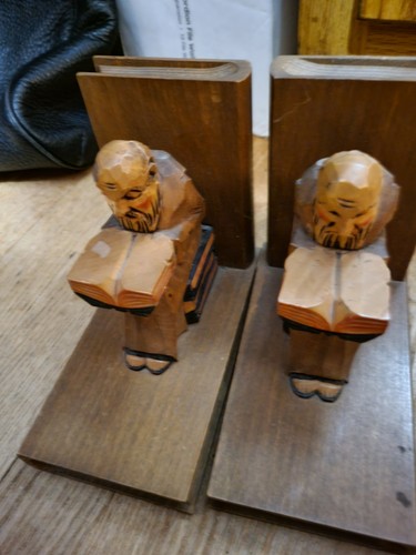 Vintage wooden monks - wooden,
