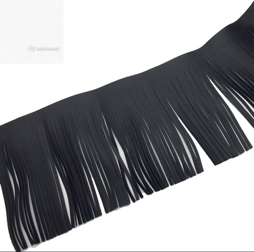 Yards black leather fringe - yards,