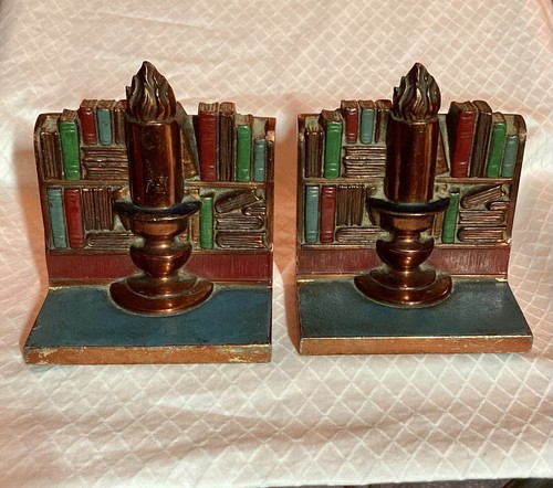Vintage ronson brass bookends - ronson,