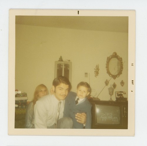 Vintage photo young dad - young,