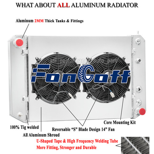 Row radiator shroud fan for - shroud,