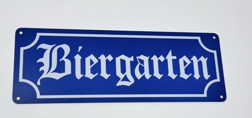 Biergarten tin signs lot of - (,