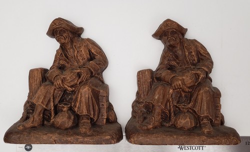Pair vintage syroco wood - syroco,