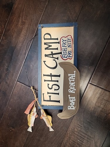 Fish camp boat rental sign - rental,