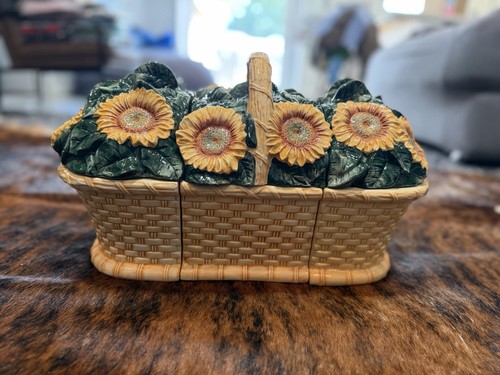 Vintage ceramic sunflower - ceramic,