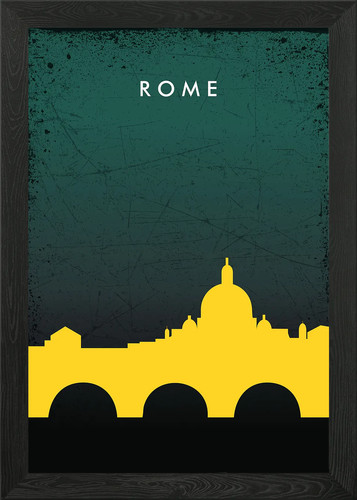 Rome cityscape framed wall - cityscape, art