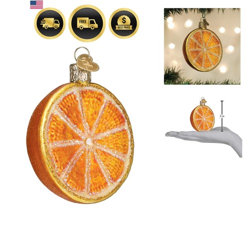 Orange glass blown ornament - blown,
