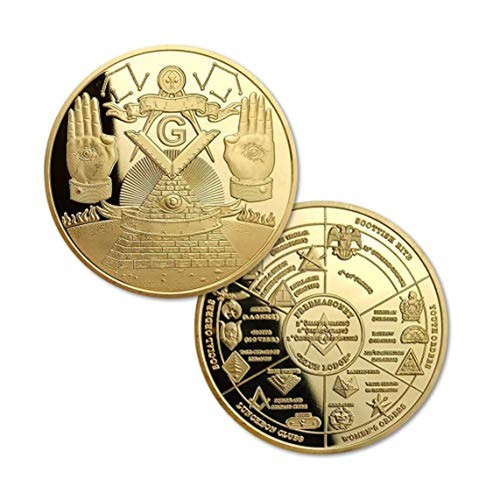 Masonic challenge coin gold - coin,