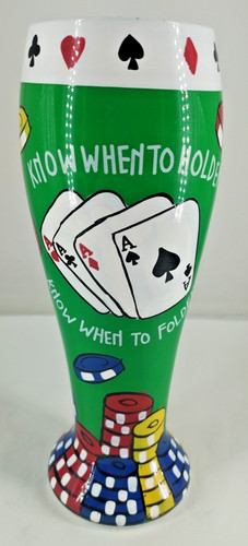 Vtg glass 22oz poker top - vtg,