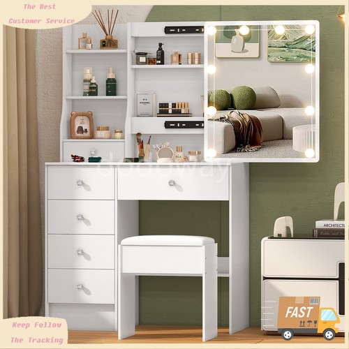White vanity set with - set, 10