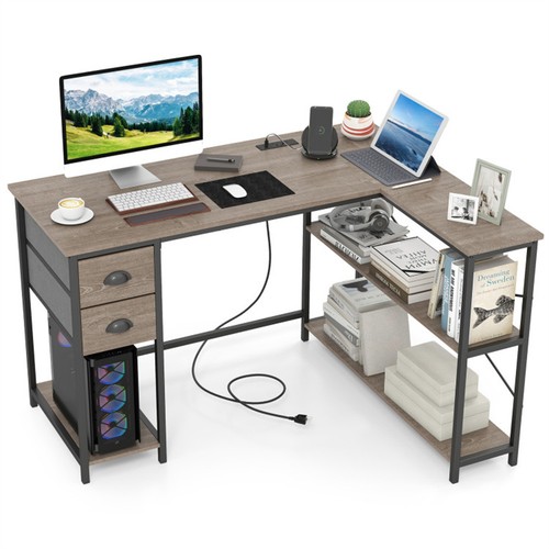 Shaped computer desk with - l-shaped,