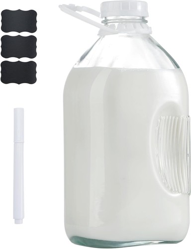Glass milk jugs bottle - glass,