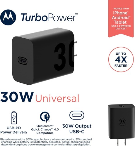 Motorola turbopower usb c - 30, usb-c