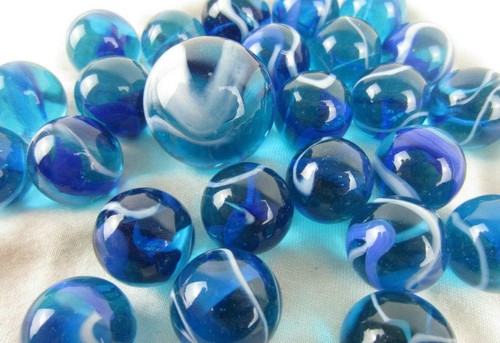 Glass marbles blue jay - glass,