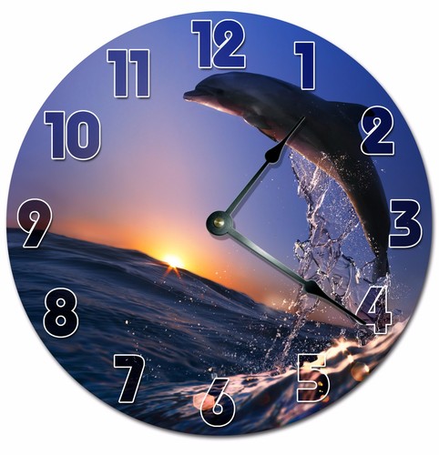 Jumping dolphin clock large - jumping,