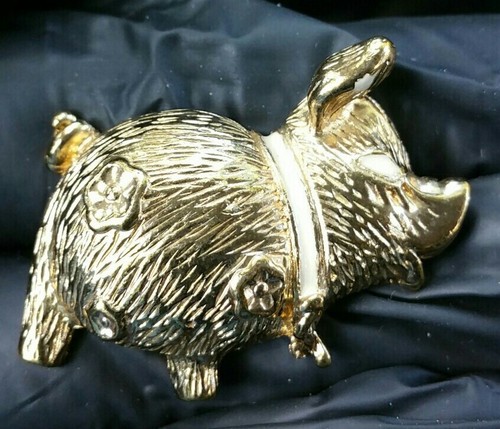 Gold tone pig - hog, boar