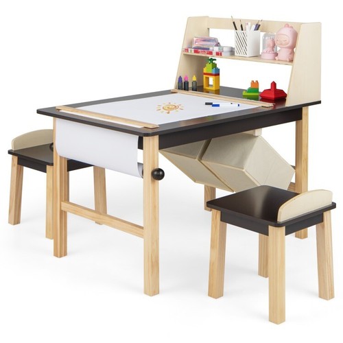 Kids art table chairs - table, &
