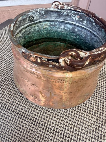 Antique copper hanging kettle - antique,