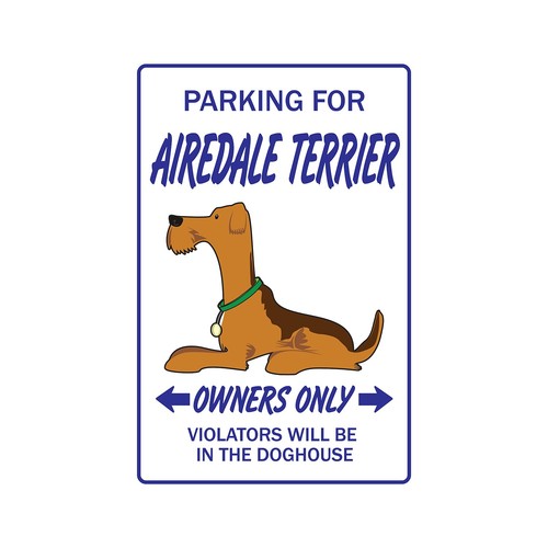 Airedale terrier sign decal - or,