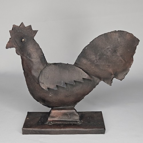 Welded art metal rooster - 10",