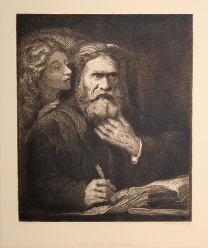Philosopher etching print - philosopher,