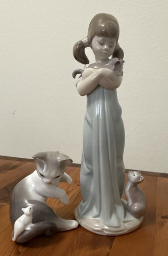 Lladró porcelain cat - porcelain,