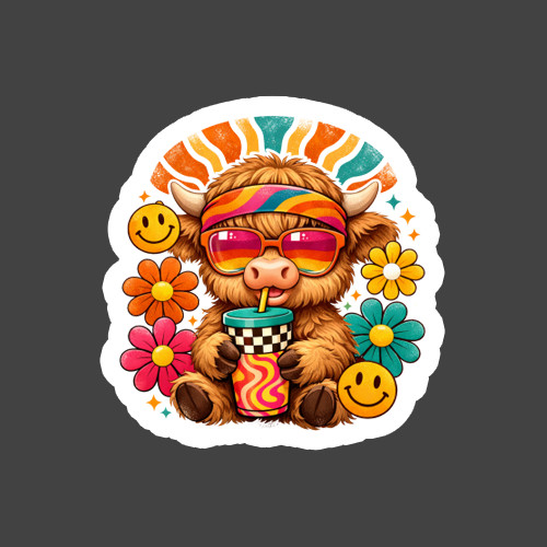 Highland cow sticker - highland,