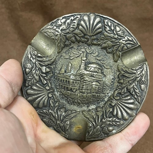 Antique heavy brass - heavy, ashtray