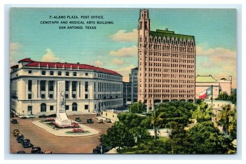 Postcard alamo plaza post - postcard,