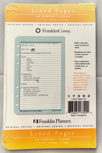 Franklin covey compact - covey, 6-hole